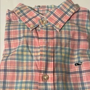 Vineyard Vines Pink and Blue Button Down Shirt ( Boys L 16)